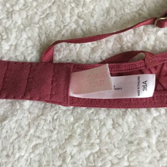 Vintage 90s Victoria's Secret Red Bra Underwire V Patterned - Sz 36A - Picture 8 of 8